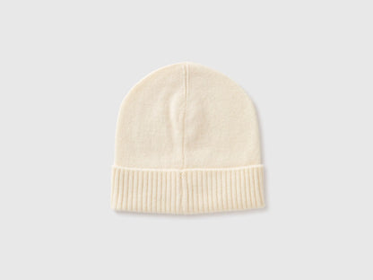 Benetton Creamy White Women 100% Wool Hat SKU: 63UWVA00G_000 Image 02