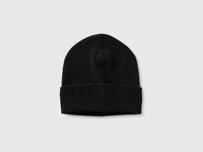Benetton Black Women 100% Wool Hat SKU: 63UWVA00G_100 Image 01