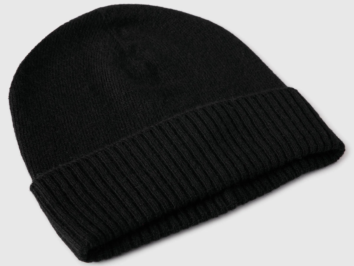 Benetton Black Women 100% Wool Hat SKU: 63UWVA00G_100 Image 03