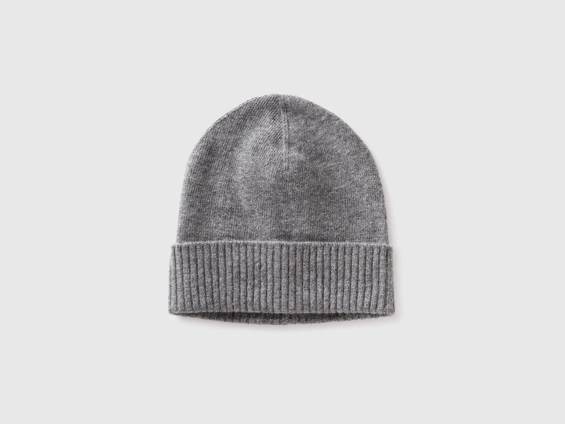 Benetton Dark Gray Women 100% Wool Hat SKU: 63UWVA00G_507 Image 01
