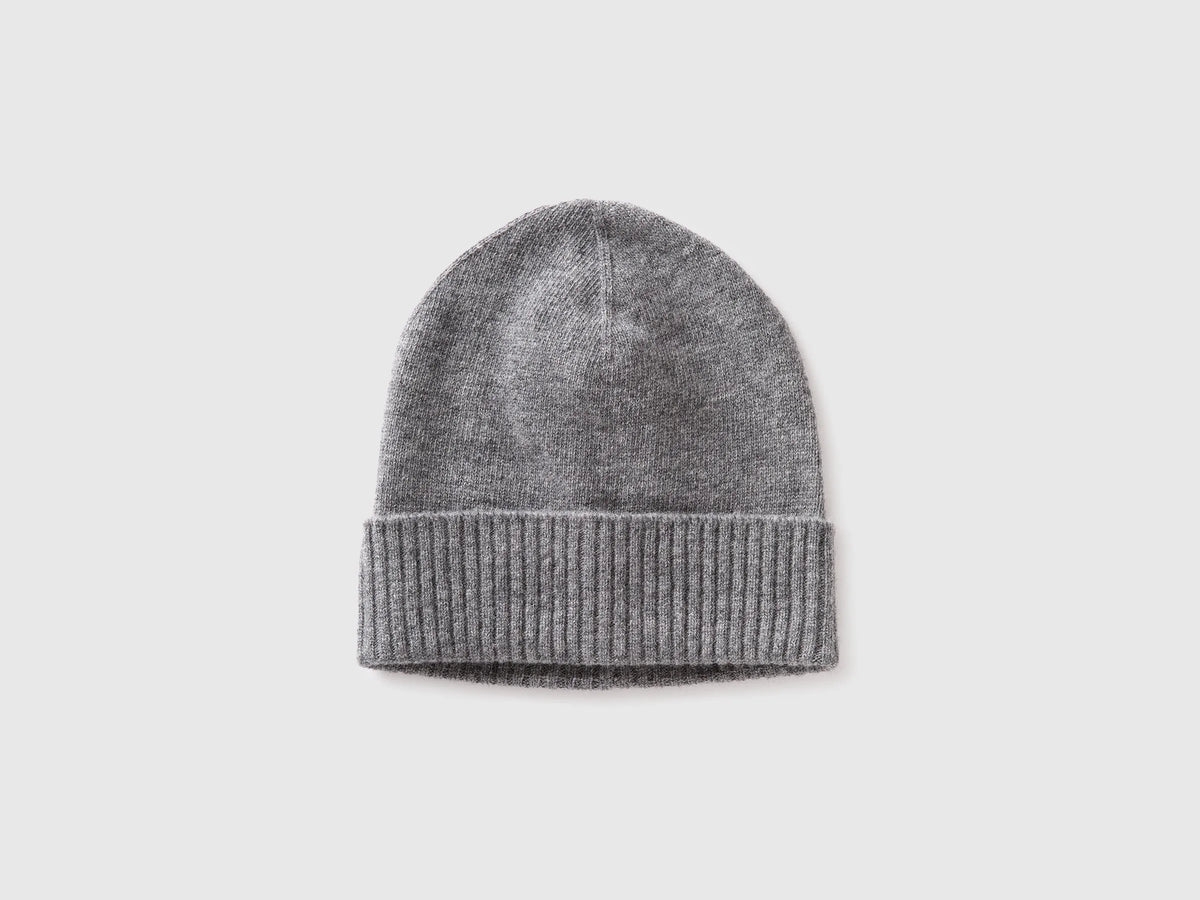 Benetton Dark Gray Women 100% Wool Hat SKU: 63UWVA00G_507 Image 01
