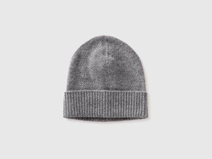 Benetton Dark Gray Women 100% Wool Hat SKU: 63UWVA00G_507 Image 01