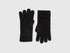 Benetton Black Men 100% Wool Gloves SKU: 63UWVG001_100 Image 01