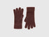 Benetton Dark Brown Men 100% Wool Gloves SKU: 63UWVG001_16M Image 01