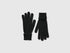 Benetton Black Women 100% Wool Gloves SKU: 63UWVG002_100 Image 01