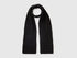 Benetton Black Men 100% Wool Ribbed Scarf SKU: 63UWVU00I_100 Image 01