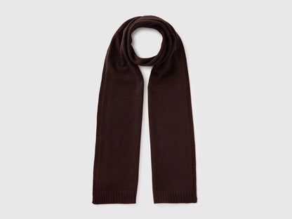 Benetton Dark Brown Women 100% Wool Scarf SKU: 63UWVU00K_0G3 Image 01
