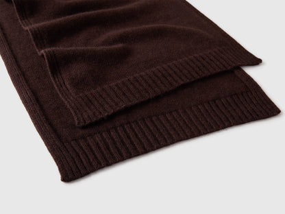 Benetton Dark Brown Women 100% Wool Scarf SKU: 63UWVU00K_0G3 Image 02