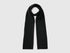 Benetton Black Women 100% Wool Scarf SKU: 63UWVU00K_100 Image 01
