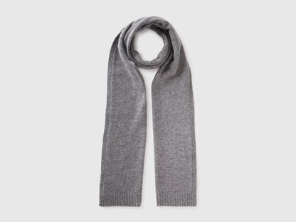 Benetton Dark Gray Women 100% Wool Scarf SKU: 63UWVU00K_507 Image 01