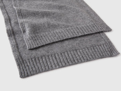 Benetton Dark Gray Women 100% Wool Scarf SKU: 63UWVU00K_507 Image 02