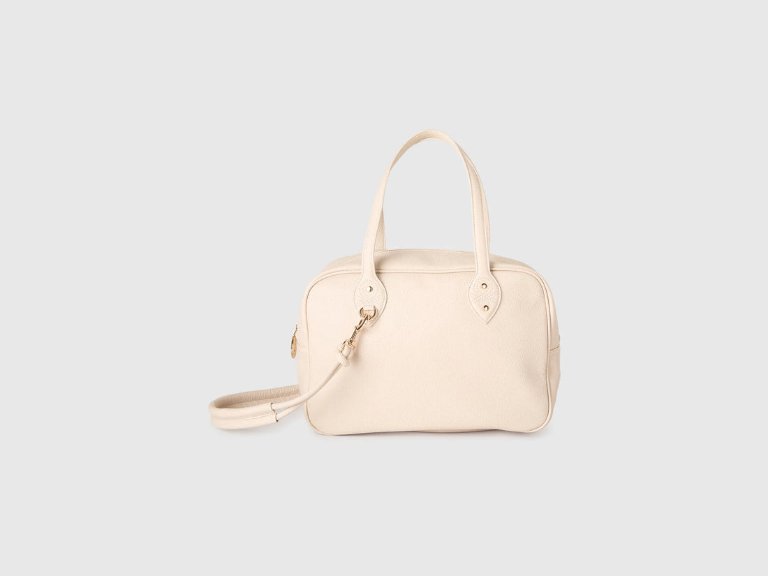 Benetton Creamy White Women Shoulder Bowling Bag SKU: 641BVY03I_903 Image 01
