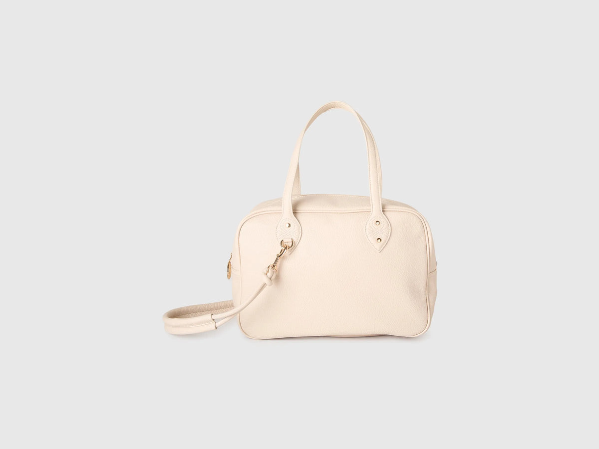 Benetton Creamy White Women Shoulder Bowling Bag SKU: 641BVY03I_903 Image 01