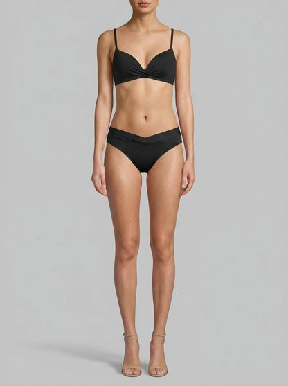 Women Secret_Black_Black Mid-Rise Twist Bikini Bottoms_6463636_01_00