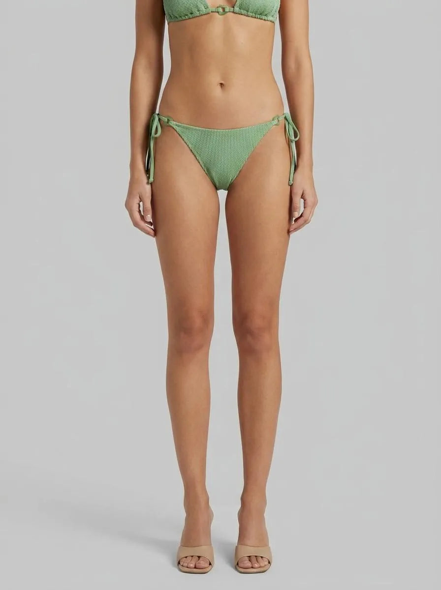 Women Secret_Green_Green Brazilian Crinkle Texture Bikini Bottoms_6463641_26_00