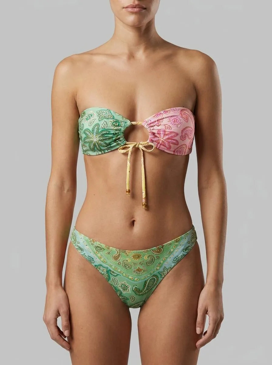 Women Secret_Multicoloured_Multicoloured Print Bandeau Bikini Top_6483710_98_00