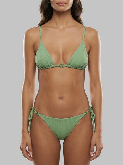 Women Secret_Green_Green Triangle Crinkle Texture Bikini Top_6483762_26_00