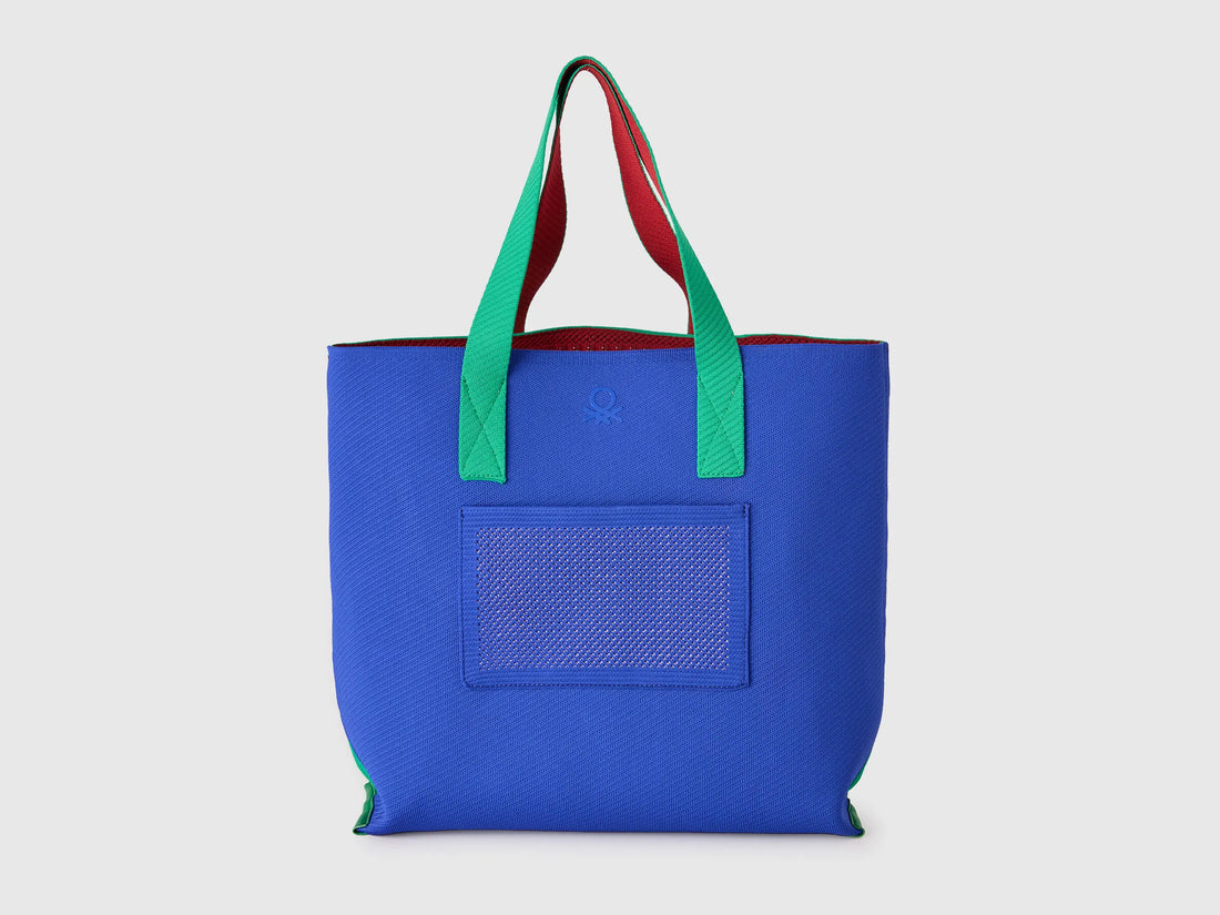 Benetton Blue Women Maxi Reversible Tote SKU: 64I8VY02E_901 Image 01
