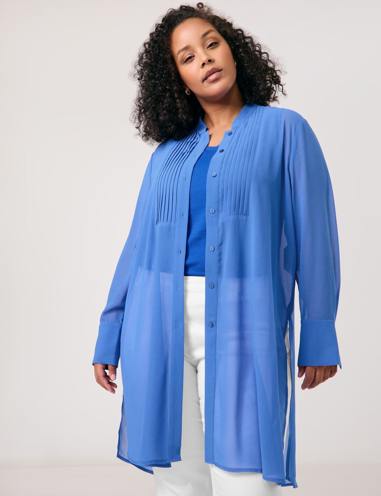 Samoon_Semi-Sheer Long Chiffon Blouse_660613-21129_8960_01