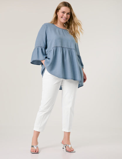 Samoon_Denim-Look Blouse with Flounces_660628-21128_8969_07