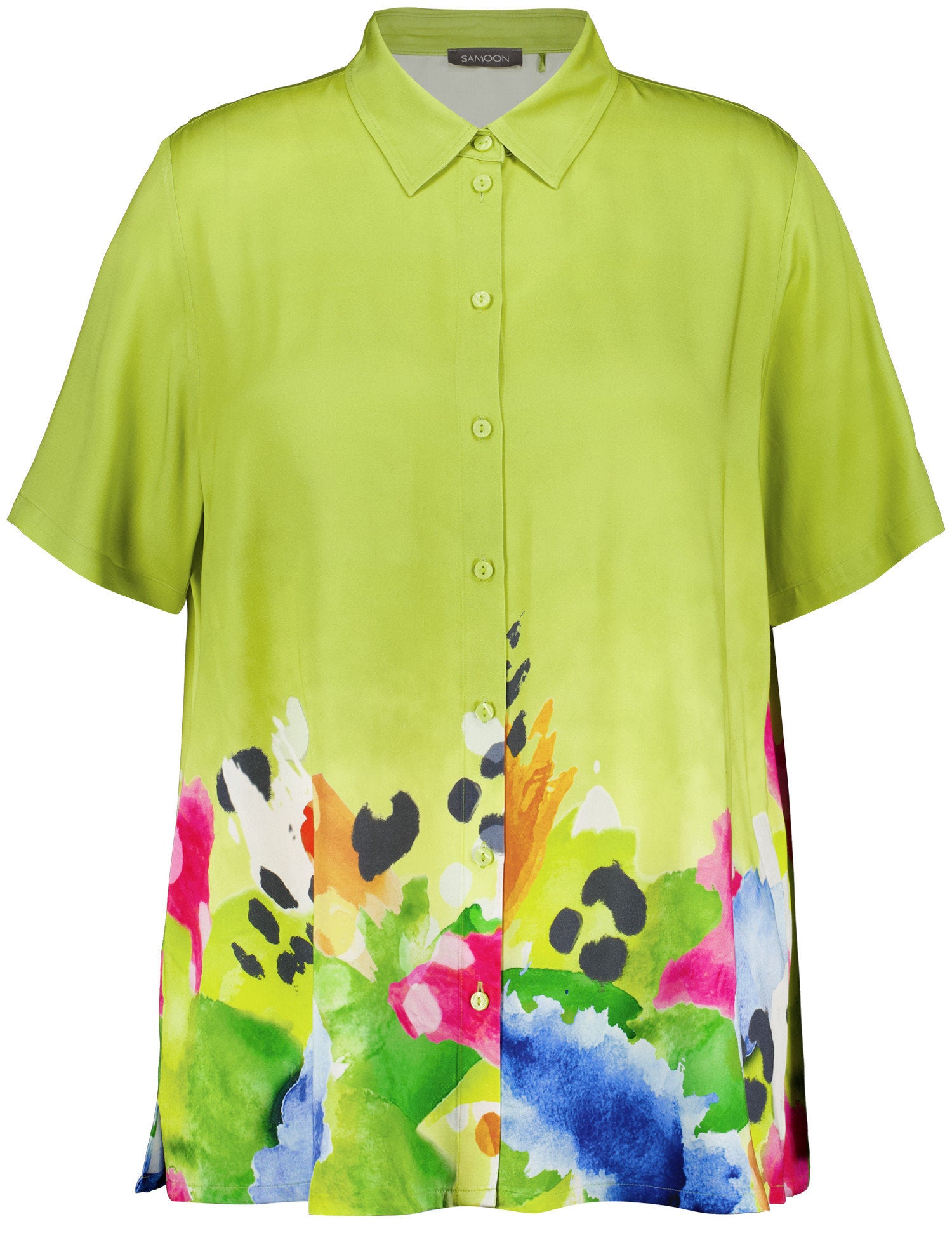 Samoon_Short Sleeve Blouse with a Floral Print_660629-21140_5752_04