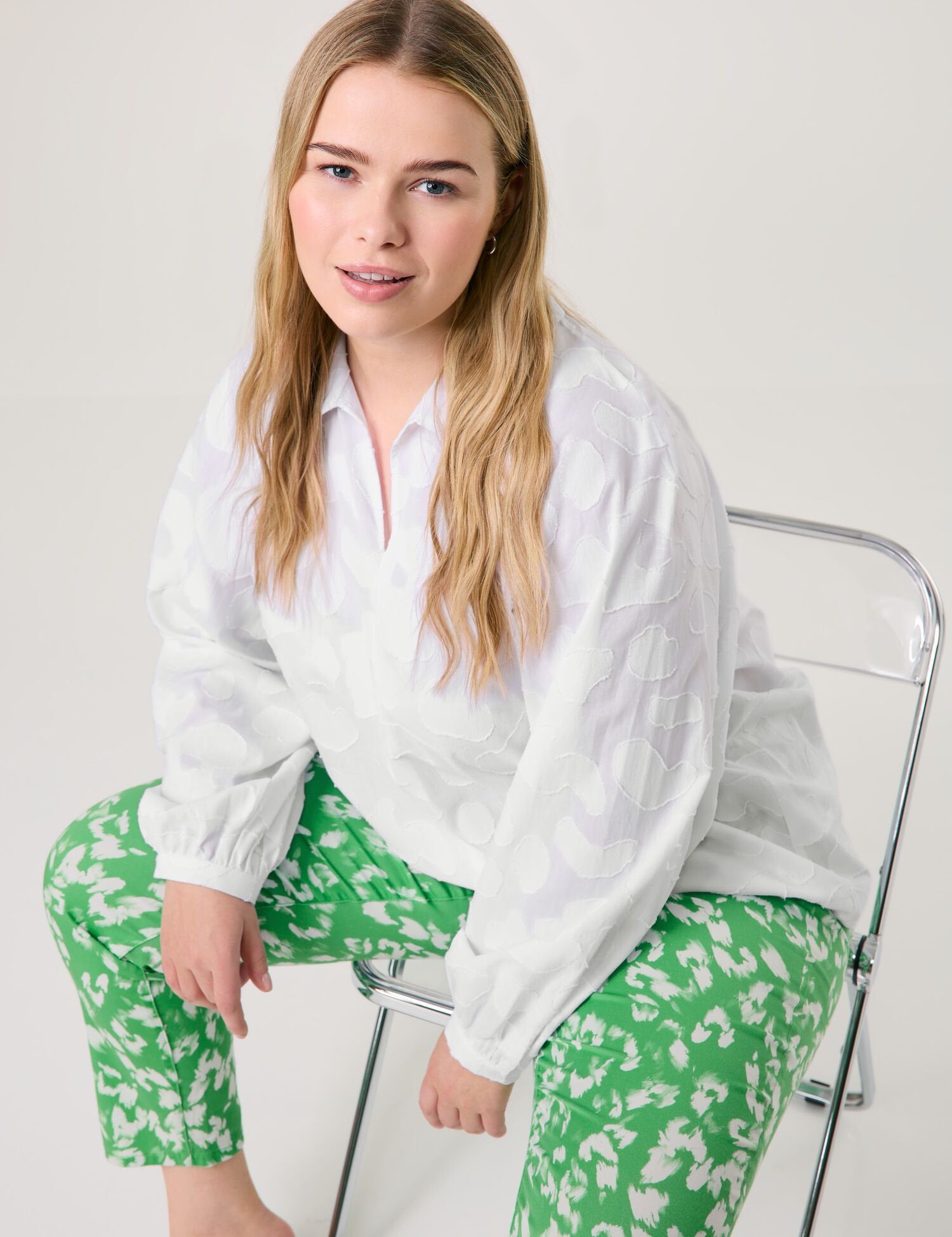 Samoon_Casual Cotton Jacquard Blouse_660631-21136_9600_02