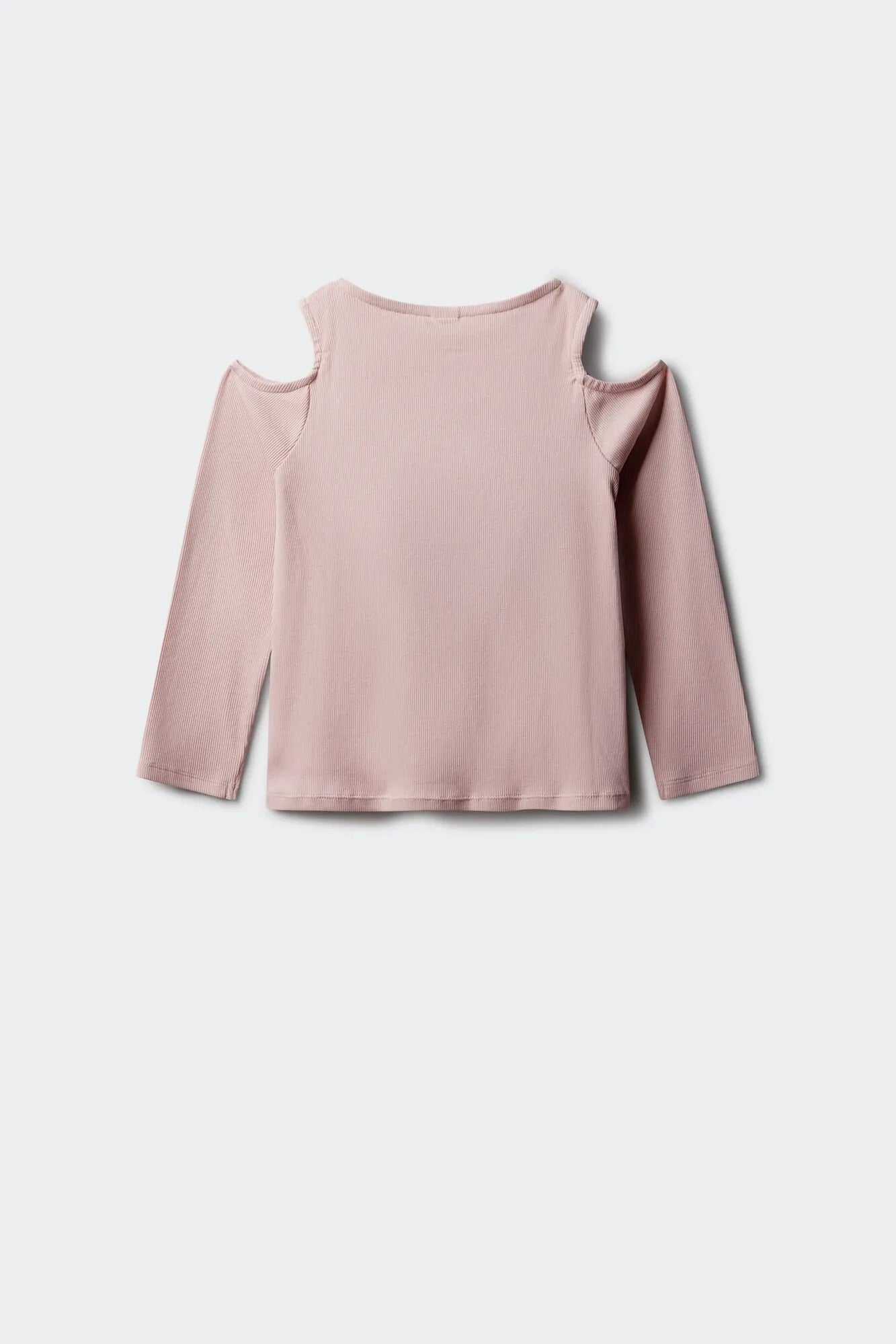 Springfield Pink Girls Rib Long Sleeve Off-The-Shoulder T-Shirt SKU: 6643123_70 Image 02