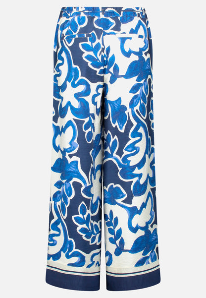 Betty Barclay Cream/Dark Blue Women Pull-On Trousers with Print SKU: 6697-3369_1883 Image 04