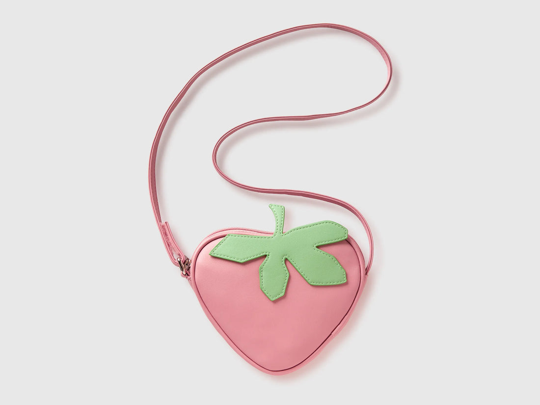 Benetton Pink Girls Strawberry-Shaped Crossbody Bag SKU: 66RVRY004_25F Image 01
