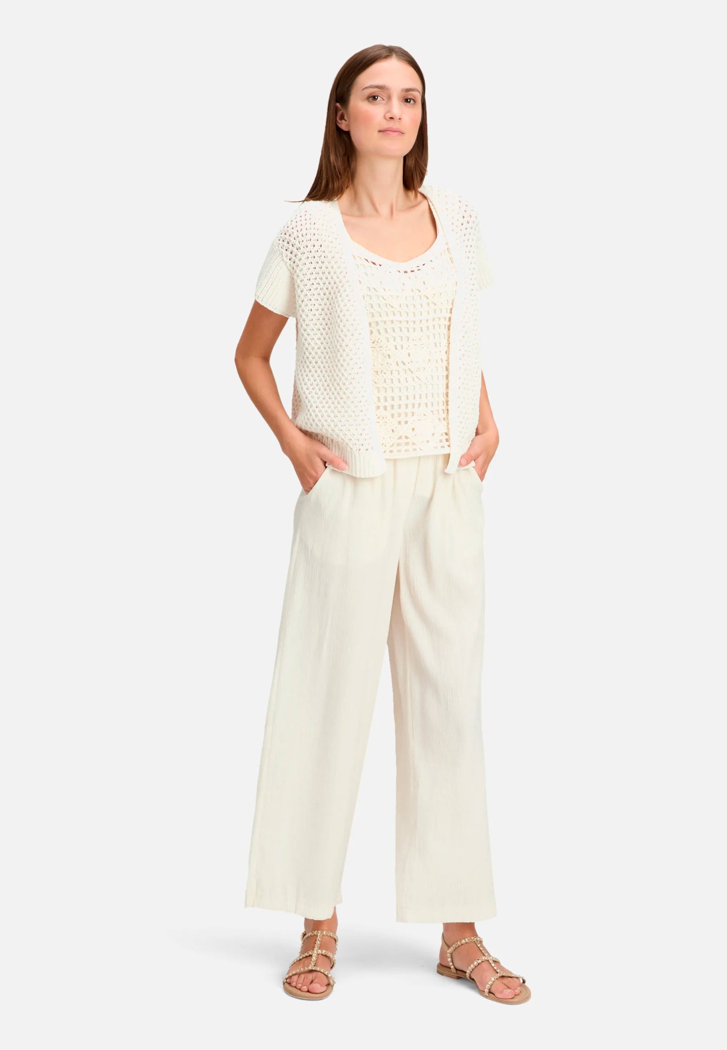 Betty Barclay Arctic Wolf Women Textured Pull-On Trousers SKU: 6700-3338_1045 Image 02