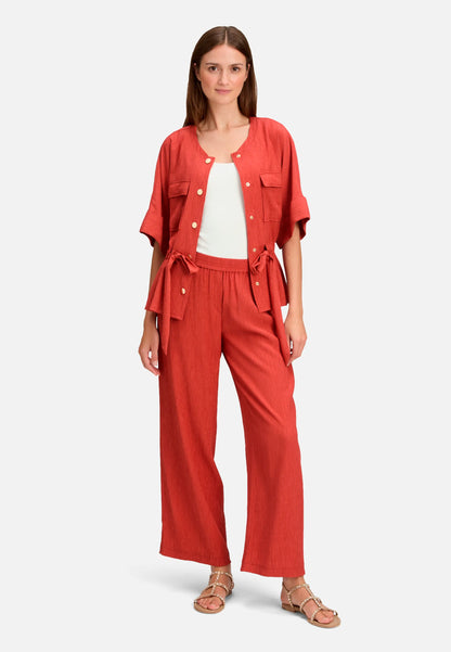 Betty Barclay Rust Red Women Textured Pull-On Trousers SKU: 6700-3338_4429 Image 02