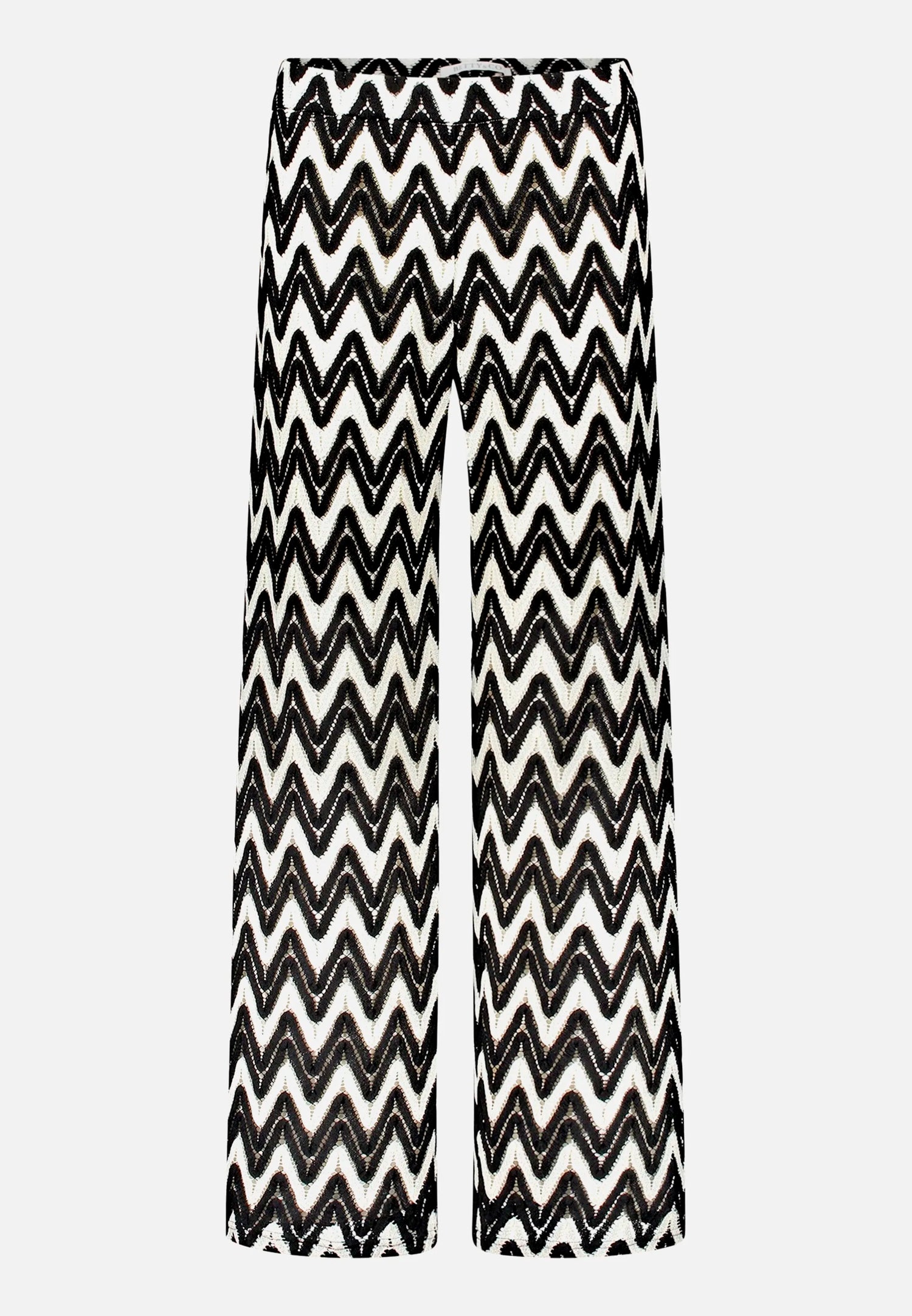 Betty Barclay Black/Cream Women Textured Pull-On Trousers SKU: 6702-3376_9812 Image 04