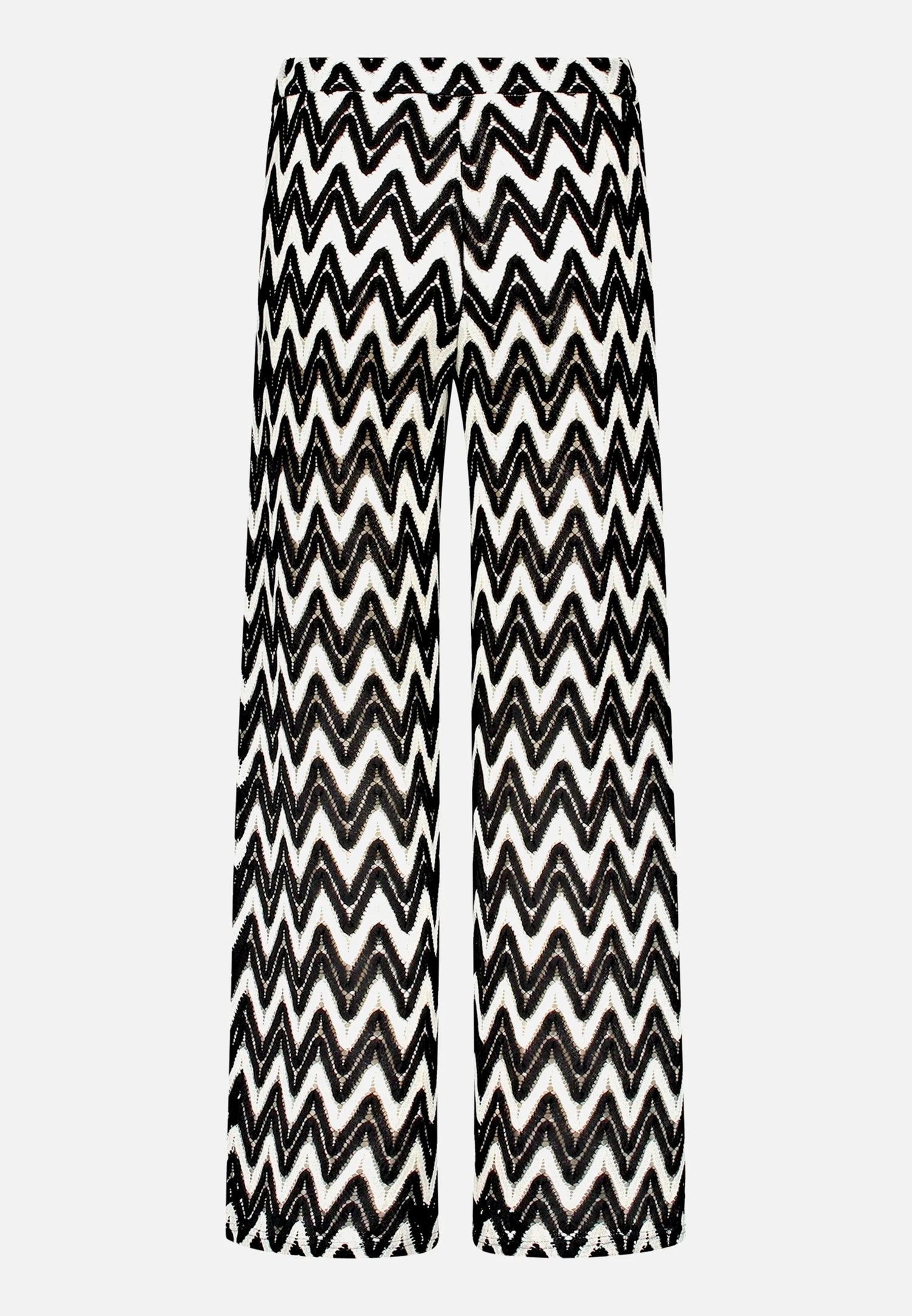 Betty Barclay Black/Cream Women Textured Pull-On Trousers SKU: 6702-3376_9812 Image 05