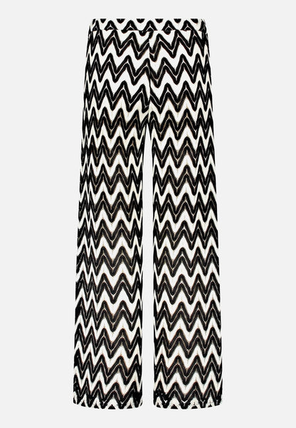 Betty Barclay Black/Cream Women Textured Pull-On Trousers SKU: 6702-3376_9812 Image 05