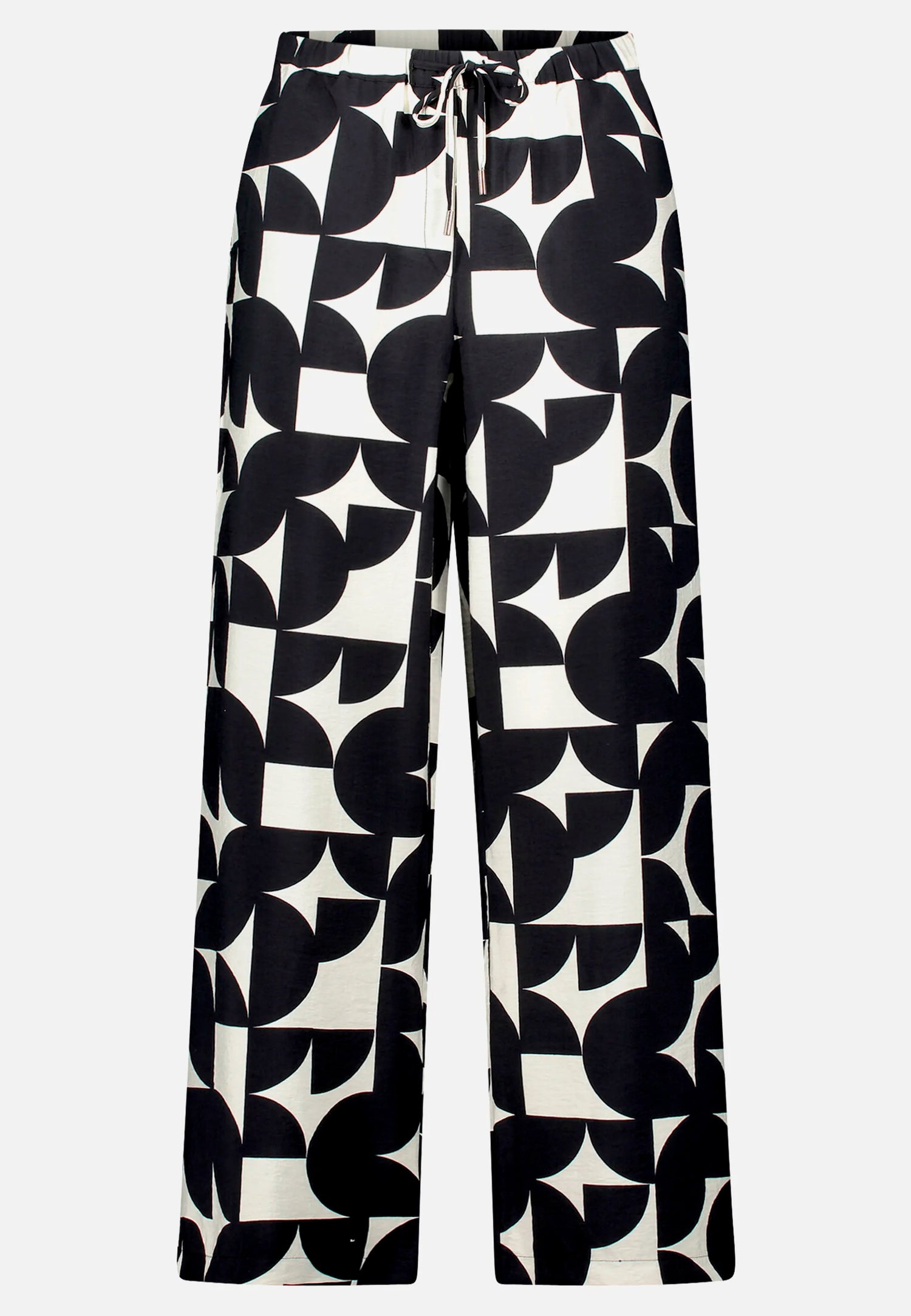 Betty Barclay Black/Cream Women Pull-On Trousers with Print SKU: 6703-3370_9812 Image 03