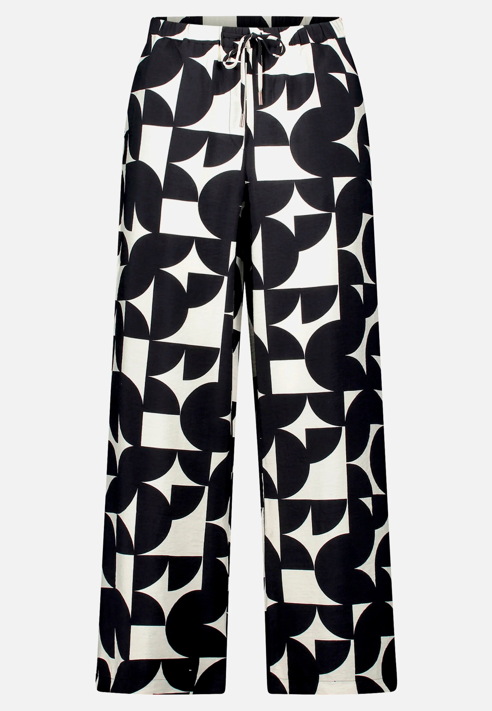 Betty Barclay Black/Cream Women Pull-On Trousers with Print SKU: 6703-3370_9812 Image 03