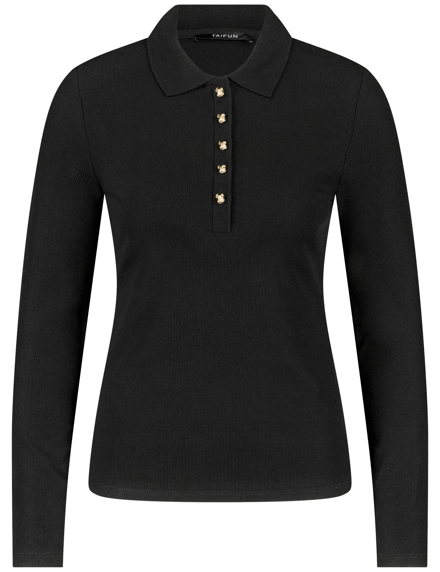 Fine Long-Sleeved Polo Shirt_671456-16425_1100_02