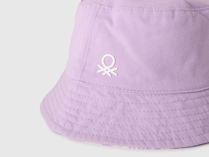 Benetton Lilac Boys Reversible Bucket Hat SKU: 674BRA00L_2P5 Image 03