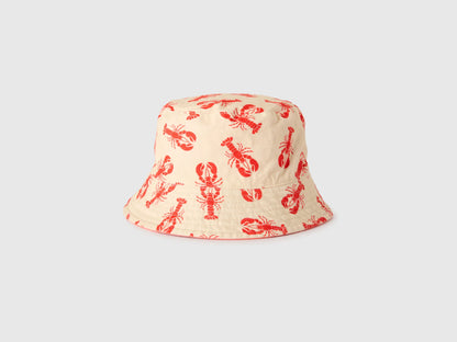 Benetton Orange Coral Boys Reversible Bucket Hat SKU: 674BRA00L_35Q Image 02