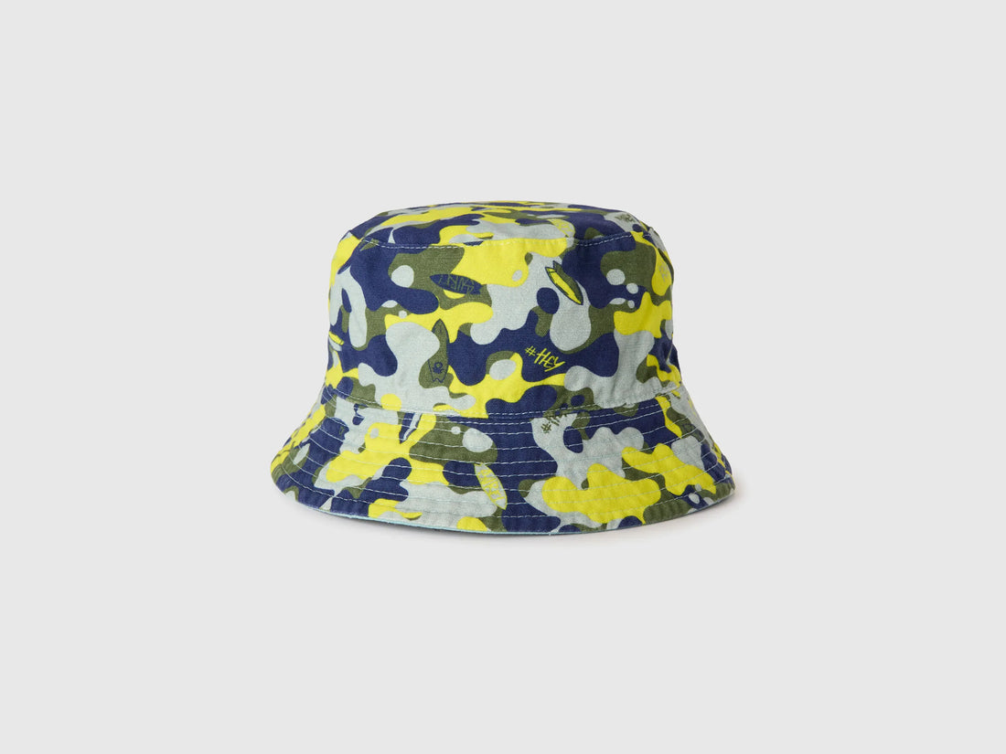 Benetton Light Green Boys Reversible Bucket Hat SKU: 674BRA00L_901 Image 02