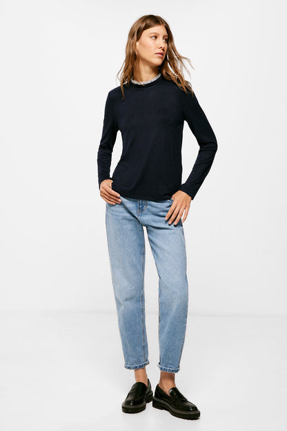Long Sleeve T Shirt With Neckline Detail_6765922_10_02