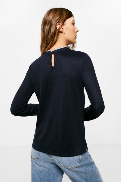 Long Sleeve T Shirt With Neckline Detail_6765922_10_04