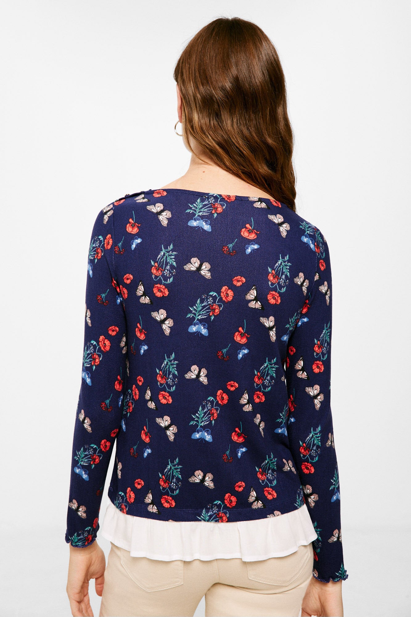 Long Sleeve T Shirt With Ruffle Hem_6765937_10_03