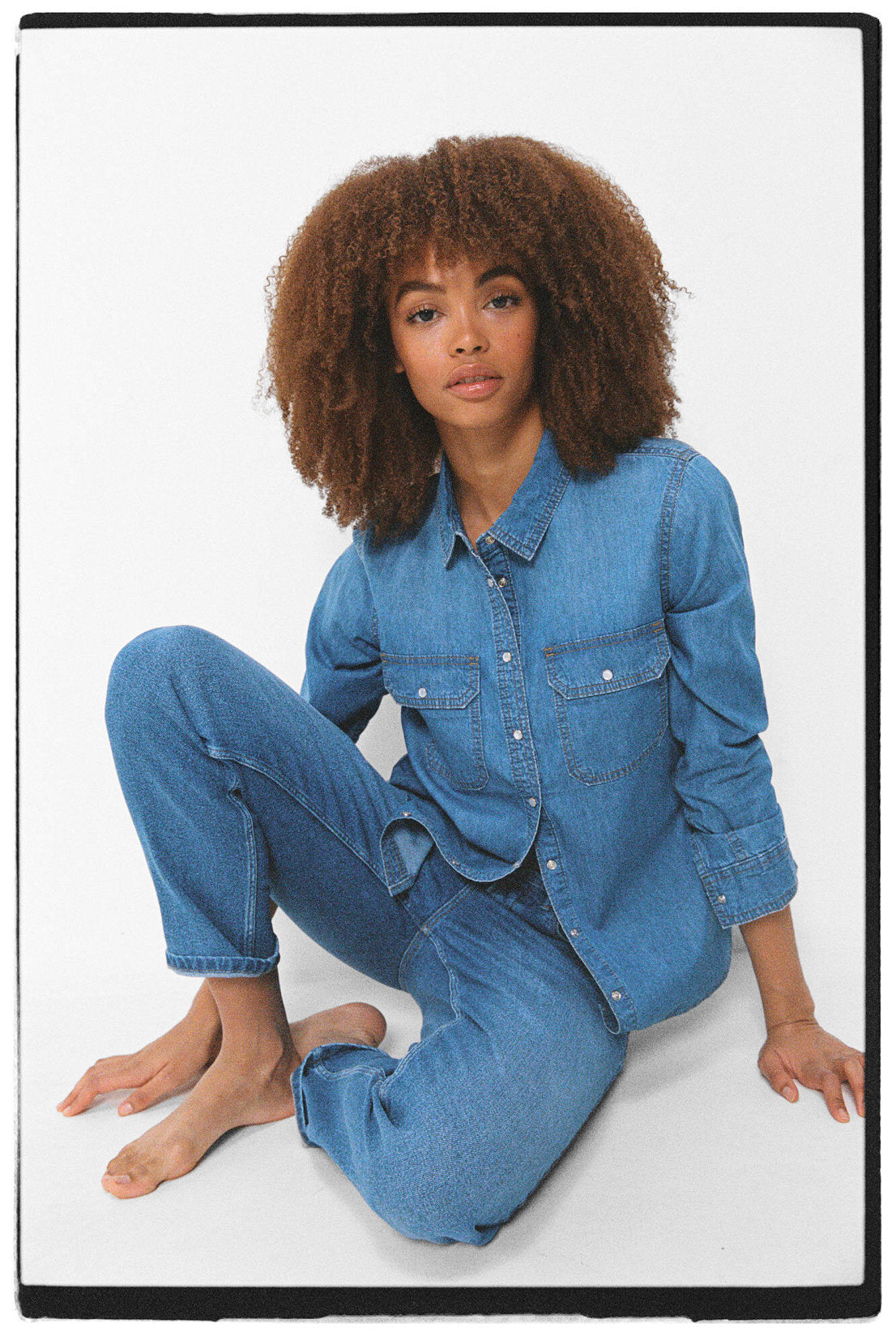 Denim Button Down Shirt With Pockets_6797702_14_03