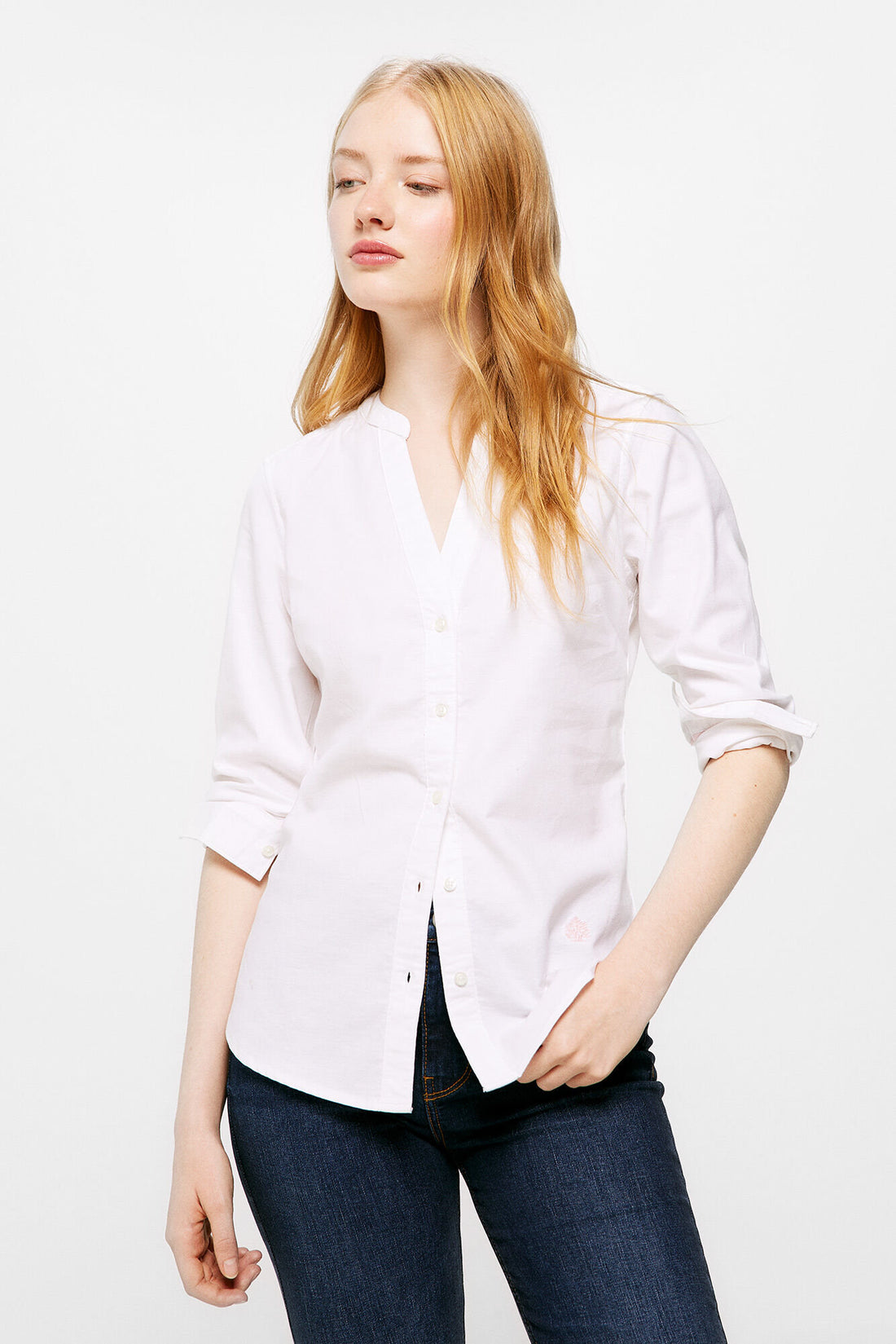 Button Down Shirt With V Neck_6797709_99_01