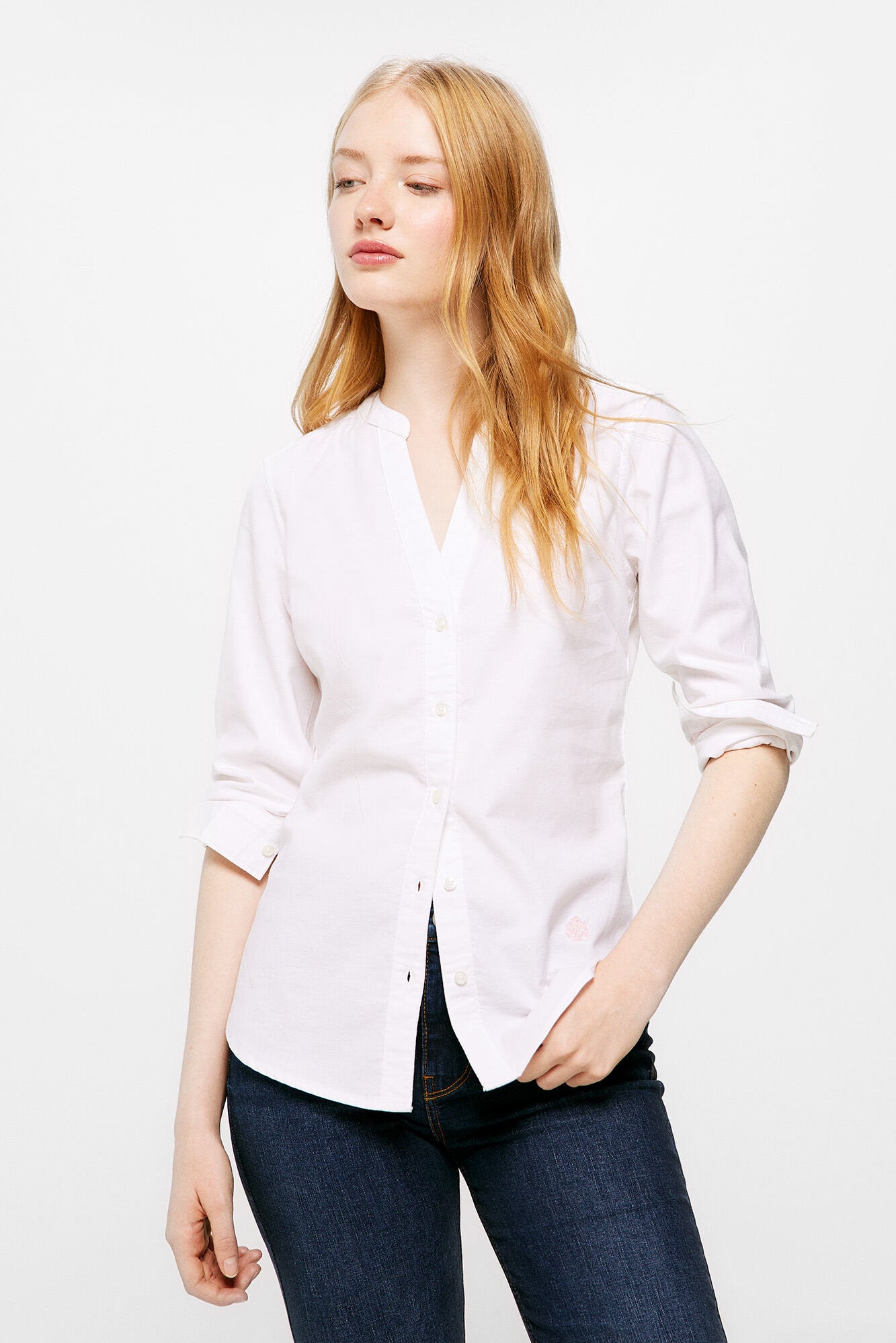 Button Down Shirt With V Neck_6797709_99_08