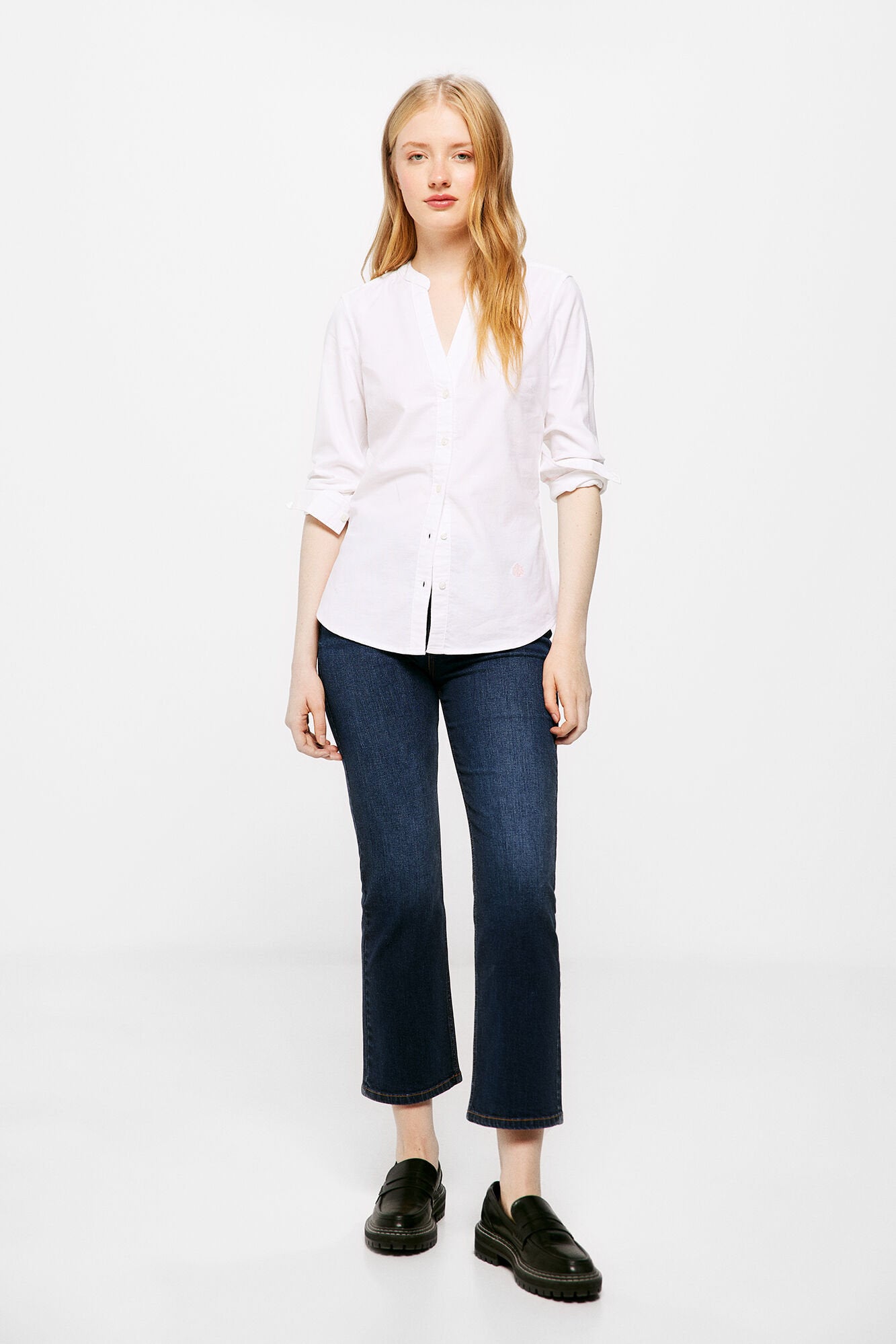 Button Down Shirt With V Neck_6797709_99_09