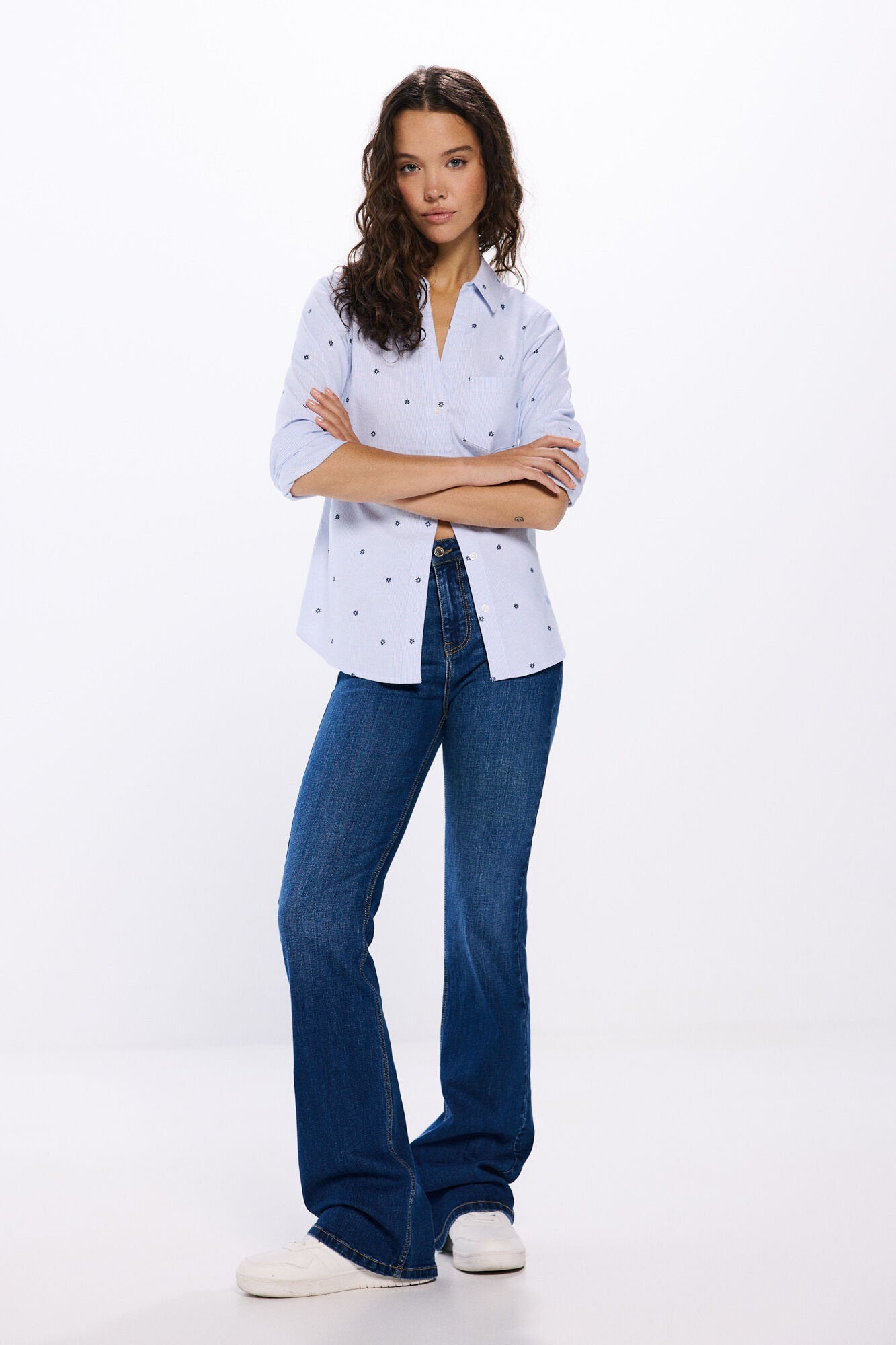 Springfield_V Neckline Oxford Shirt_6799703_80_04
