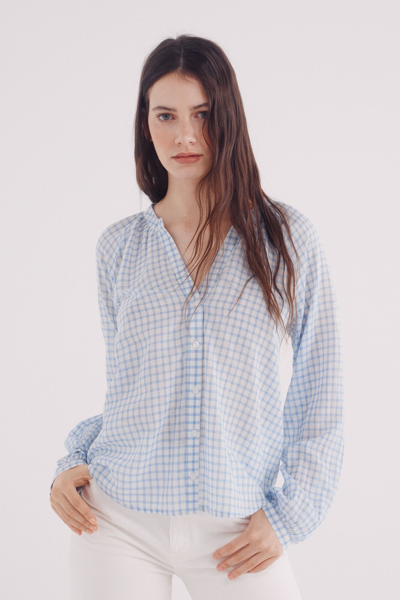 Springfield_Mandarin Collar Volume Blouse_6799742_80_01