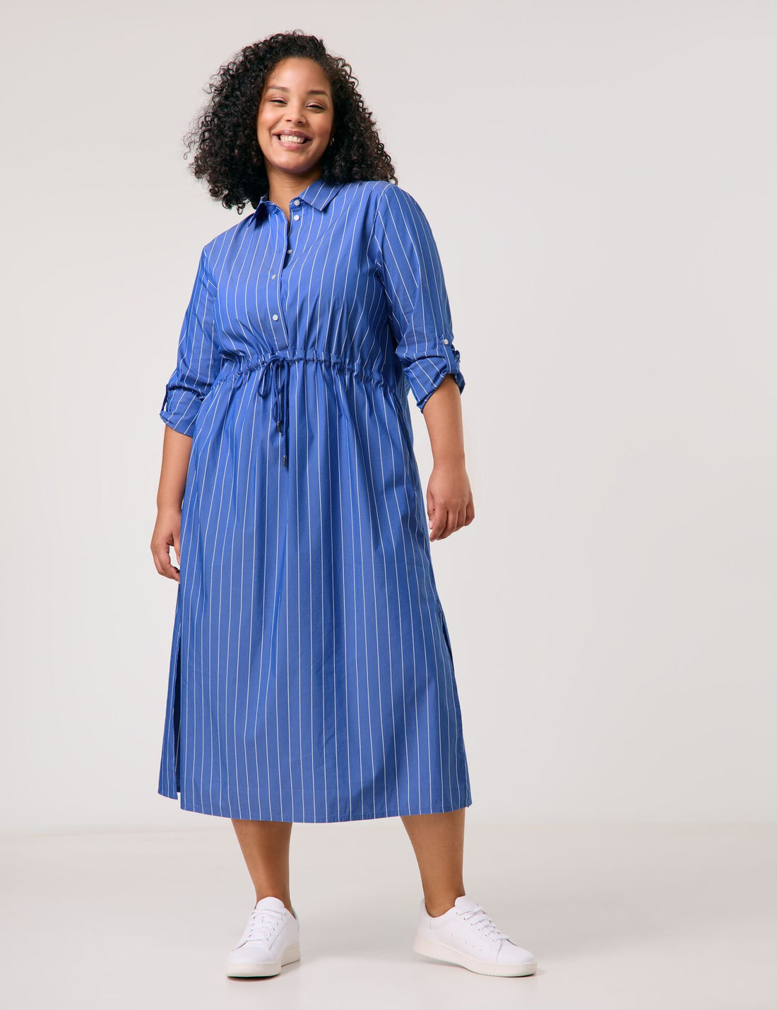 Samoon_Cotton Dress with a Striped Pattern and Drawstring_680607-21126_8962_08